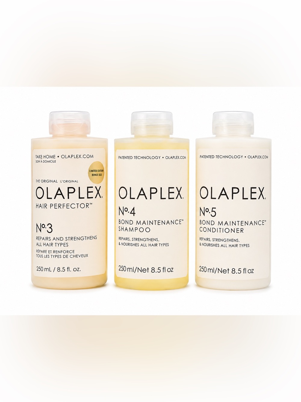 OLAPLEX No.3 No.4 No.5 Hair Perfector Shampoo Conditioner 8.5 oz 3pc Set